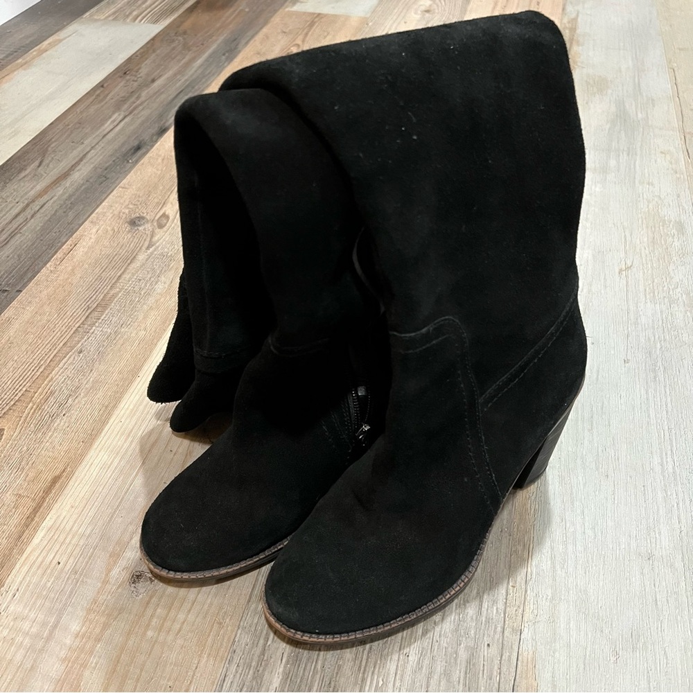 Black real suede tall boots 👢 like new Franco Sarto 7 - Picture 4 of 6